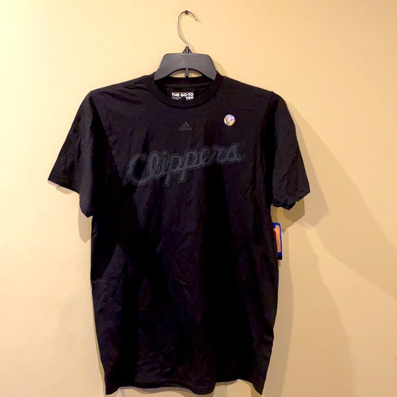 Black short sleeve crew neck Adidas Go to Tee Clippers Shirt M tags attached - Picture 1 of 7